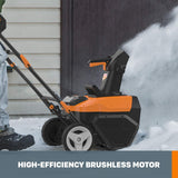 Worx WG471 40V Power Share 20 Cordless Snow Blower with Brushless Motor