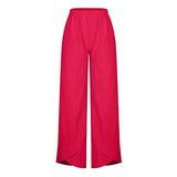 Women’s Cotton Linen Casual Summer Harem Pants Solid Color Loose Wide Leg Pant Comfortable Sweatpants with Pocket