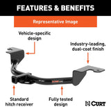 CURT 113123 Class 1 Trailer Hitch with Ball Mount, 1-1/4-In Receiver, Fits Select Ford Mustang