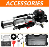Gas Powered 4-Stroke T Post Driver Hammer Drills, 37.7CC Gasoline Engine Pile Driver, Air Cooling Single Cylinder Gasoline Petrol Garden Fencing Tool Machine with 2 Post Driving Head
