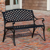 Patio Sense Cast Aluminum Patio Bench, Antique Bronze