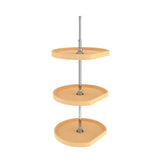 Rev-A-Shelf 4WLS273-20-536 20×22 Natural Wood 3 Shelf D-Shape Independent Lazy Susan