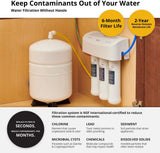 Whirlpool WHER25 Reverse Osmosis (RO) Filtration System With Chrome Faucet | Extra Long Life | Easy To Replace UltraEase Filter Cartridges, White