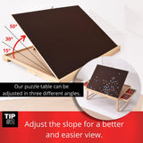 Large Wooden Puzzle Table Fits 1500 Pieces, Portable Jigsaw Puzzle Board with Four Non Slip Drawers, Adjustable and Foldable Legs, Protective Rubber Mat Cover – by AGREATLIFE