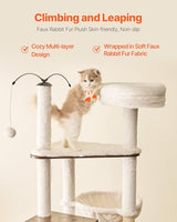 VEVOR Large Cat Tree with Litter Box Enclosure, 55.12 inches Tall, 2-in-1 Cat Tower, Multi-Level Cat Condo Furniture with Perches, Sisal Scratching Posts, Hammock, Big Kittens House for Indoor Cats