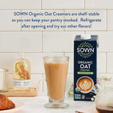 SOWN Organic Oat Creamer Unsweetened – Barista Oat Milk Non Dairy Coffee Creamer – Plant Based, Dairy-Free, Vegan, 0g Added Sugar, Gluten-Free, Non-GMO, Shelf Stable – 32oz (Pack of 6)