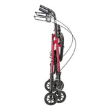 Drive Medical Adjustable Height Aluminum Frame Rollator with 6 Inch Casters, Red