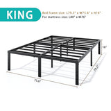 Metal Bed Frame Full Size – 14 Inch Heavy-Duty Full Platform Bed Frame No Box Spring Needed, Easy Assembly, Noise-Free, Sturdy Mattress Foundation, Underbed Storage Space