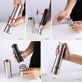 Aicok Stainless Steel Electronic Salt and Pepper Grinder Set with Adju