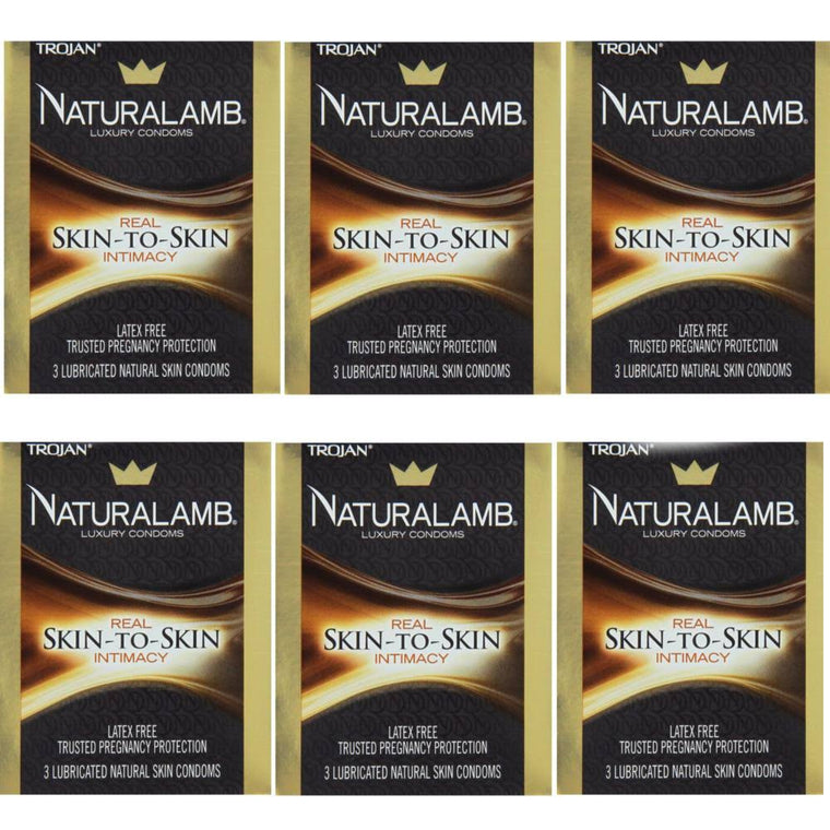 Trojan Naturalamb Natural Skin Lubricated Condoms 3 Each 6 Pack