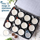 StorageBud Dinnerware Storage Container Set for Plate, Cup, Flatware, Stemware, & Platter Sets- Gray ( 8pc)