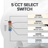 Maxxima 4 in. 5 CCT Retrofit Recessed Square LED Downlight – 800 Lumens, Color Selectable 2700K-5000K (2700K/3000K/3500K/4000K/5000K), Dimmable, 90 CRI, Ideal for Kitchen, Bathroom, or Bedroom