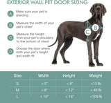 Baboni Pet Door for Wall, Steel Frame and Telescoping Tunnel, Aluminum Lock, Double Flap Dog Door and Cat Door, Strong and Durable (Pets Up to 100 Lb) -Large