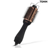 L’ANGE HAIR Le Volume 2-in-1 Titanium Brush Dryer Black | 75MM Hot Air Blow Dryer Brush in One with Oval Barrel | Hair Styler for Smooth, Frizz-Free Results for All Hair Types
