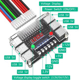 New Version ATX Power Supply Breakout Board and Acrylic Case Kit with 3.3V, 5V, 12V,-12V Output Voltage and 12 Ports USB, 3A Maximum Output