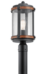 Kichler Barrington 17.85-in H Distressed Black and Wood Post Light