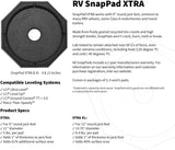SnapPad Xtra Permanently Attached RV Leveling Jack Pad for LCI 6 inch Square Landing Feet (Square 6 4-Pack)