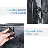 Dog Bike Basket Carrier, Pet Bicycle Front Carrier Backpack for Bike Riding Foldable Removable, Reflective Strips, 2 Side Storage Pockets, Pet Travel Bag for Cats Small Dogs