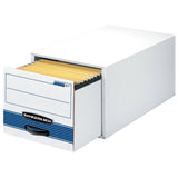 Bankers Box Stor/Drawer Steel Plus Storage Box Letter White/Blue 6/Carton