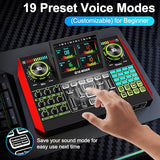 Podcast Microphone Bundle with Live Sound Card Audio Mixer, Podcast Equipment Bundle with 3.5mm Condenser Microphone for Pc/Phone Live Streaming Singing Gaming, Sound Board with Voice Changer, Denoise