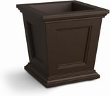 Mayne Fairfield 16in Square Planter – Espresso – Durable Self Watering Resnin Planter (5887-ES)